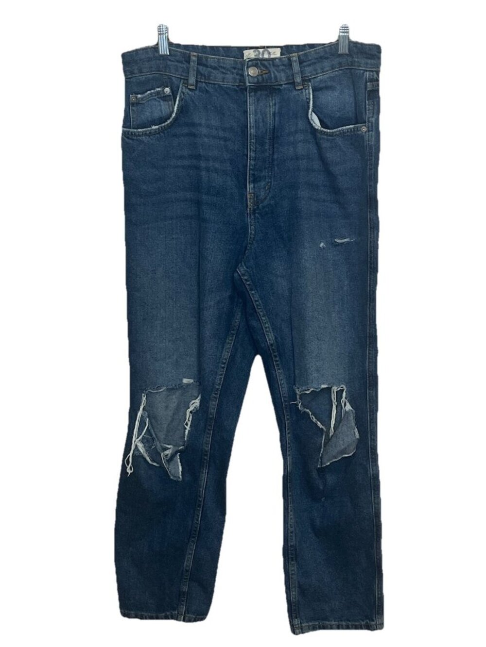 We the Free Jeans Sz 30 Distressed Ripped high Rise Straight Leg Y2K Denim